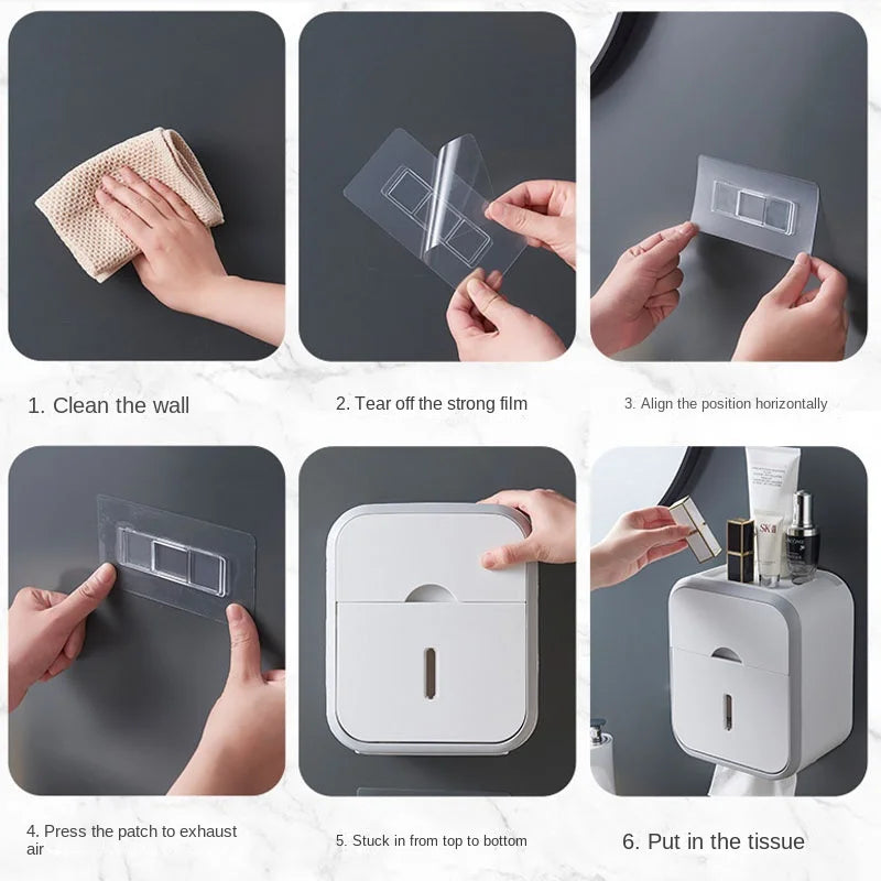 Waterproof Toilet Paper Holder With Storage