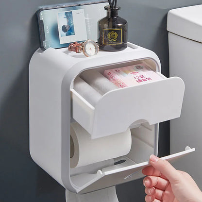 Waterproof Toilet Paper Holder With Storage