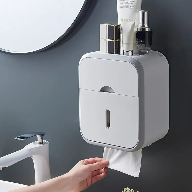 Waterproof Toilet Paper Holder With Storage