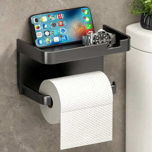 Toilet Paper Holder With Phone Tray