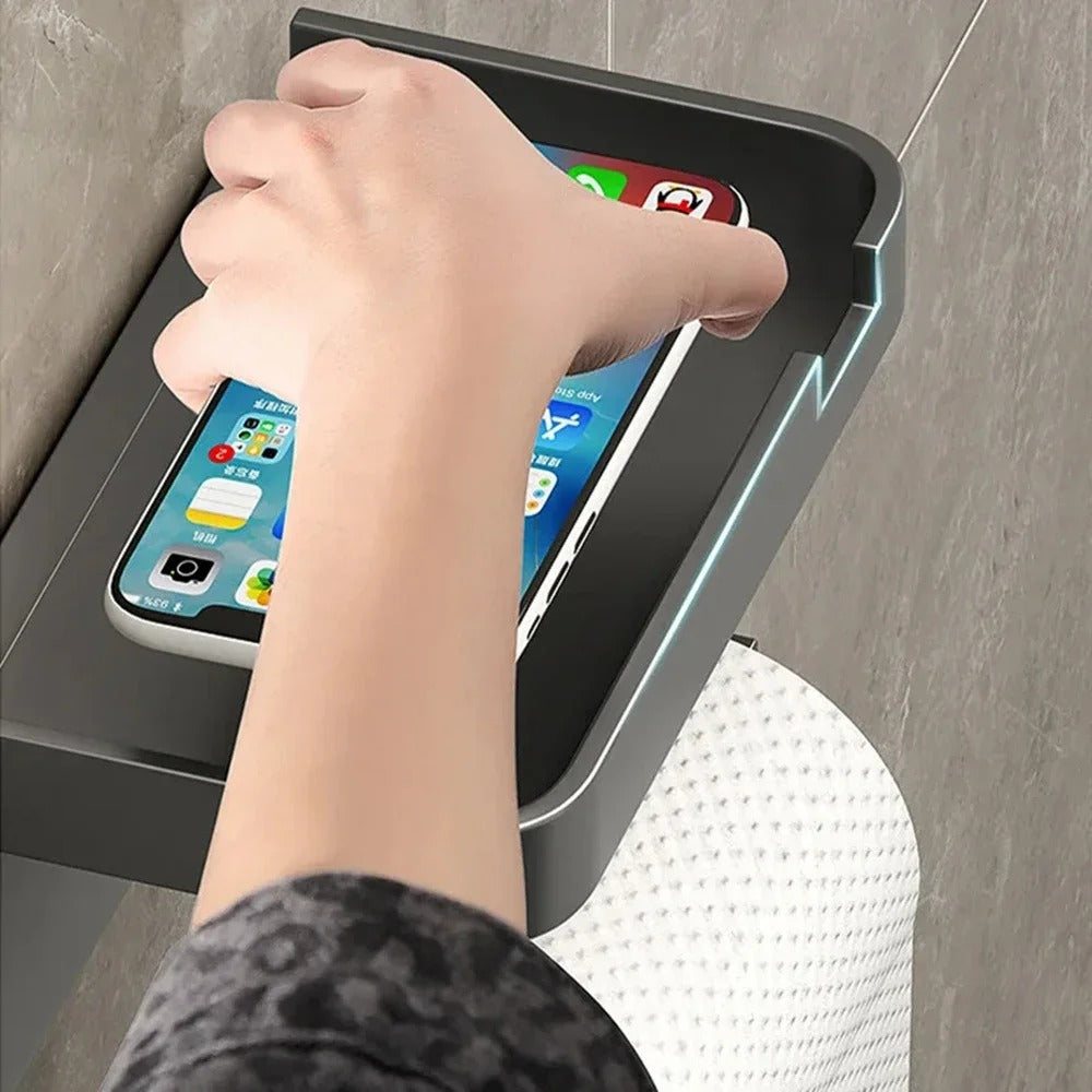 Toilet Paper Holder With Phone Tray